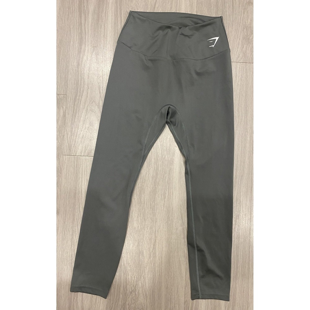 Gymshark Leggings Womens Medium Soft Gray Stretch High‎ Waisted M 21"